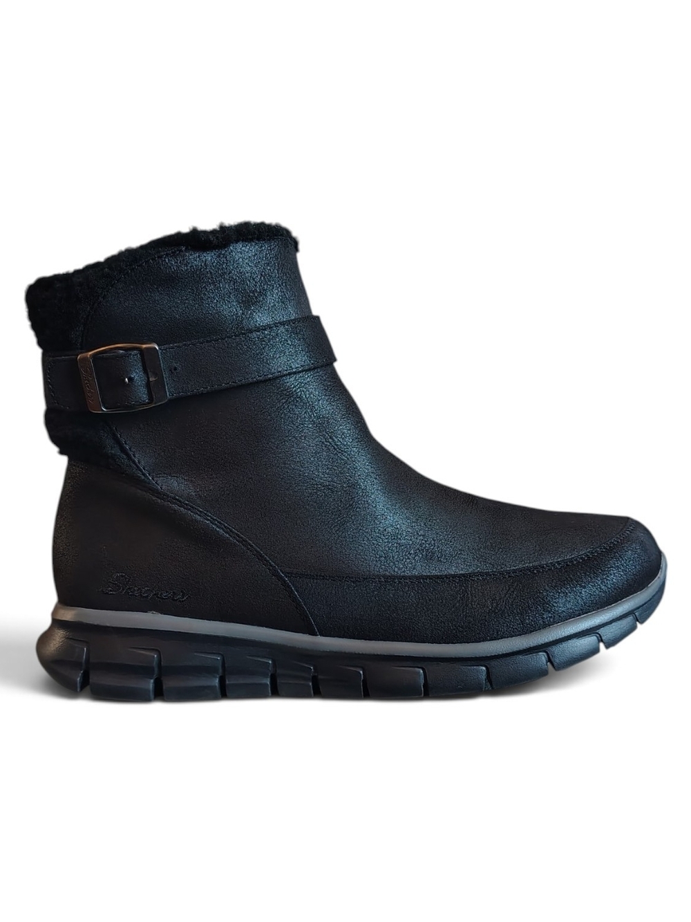 Skechers Synergy Diva Lane Women's Black Faux Fur Lined Waterproof Boots Size 11